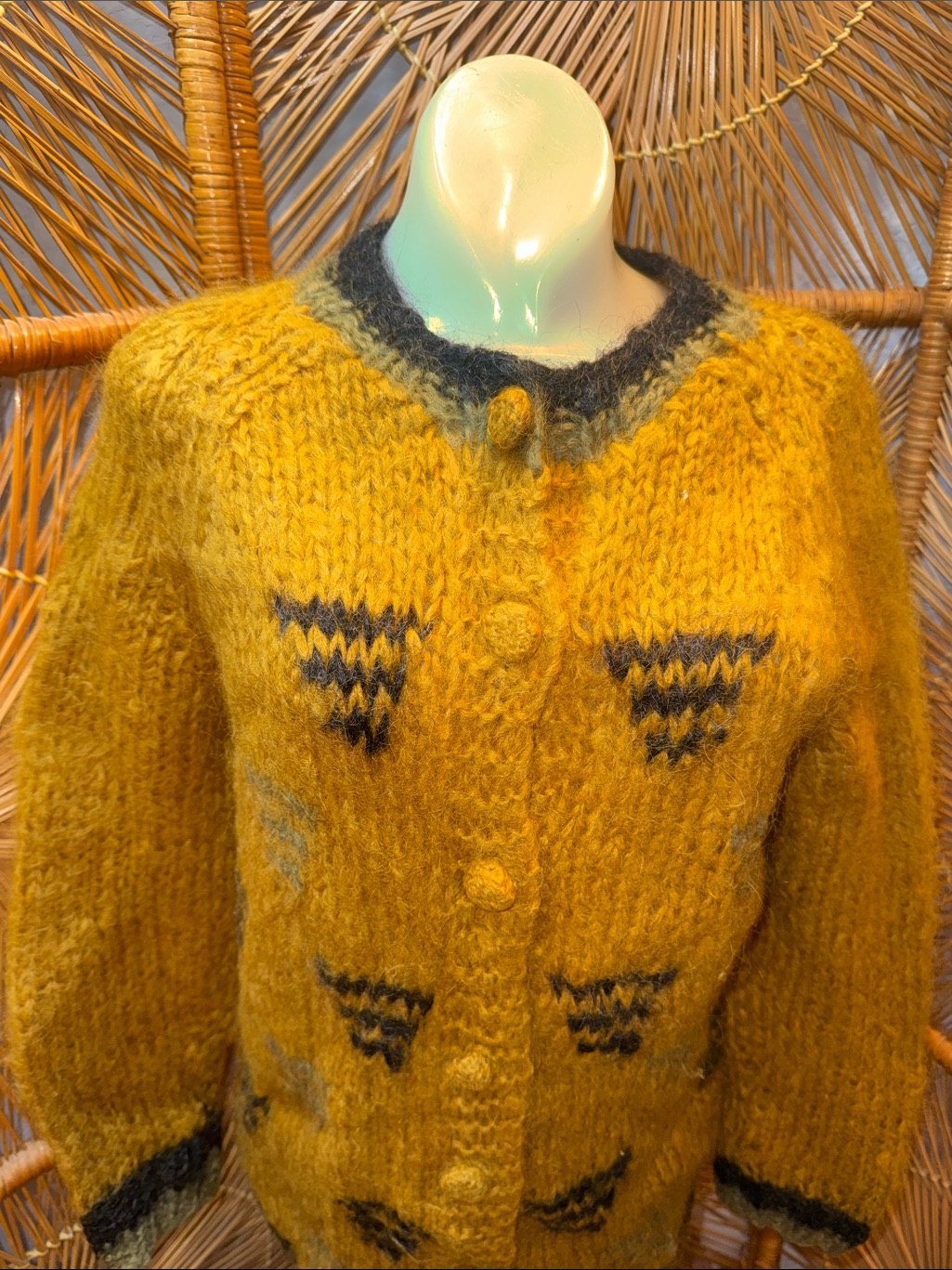 Vintage Italian Mohair Italian Cardigan Sz 38 Sweater